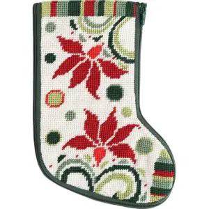Modern Poinsettia Mini Stocking- Stitch & Zip