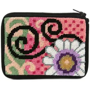 Daisy Swirl Coin Purse- Stitch & Zip
