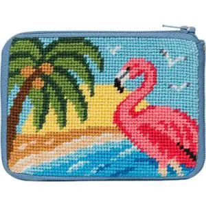 Flamingo Coin Purse-Stitch & Zip