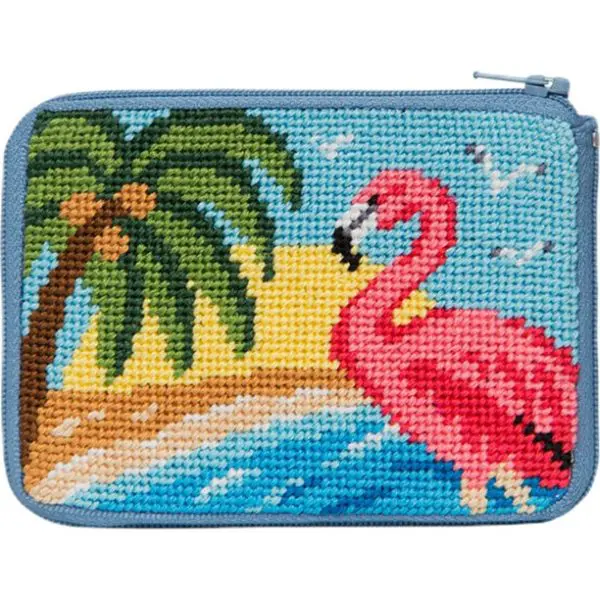 Flamingo Coin Purse-Stitch & Zip