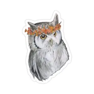 Whimsical Owl Sticker