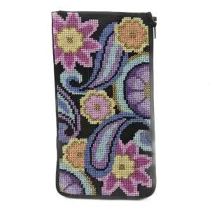 Paisley-Stitch & Zip-Eyeglass/Cell-phone case