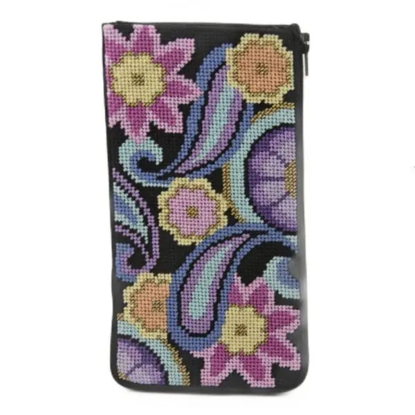 Paisley-Stitch & Zip-Eyeglass/Cell-phone case