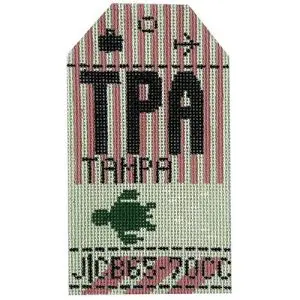 Tampa (TPA) Retro Travel Tag- 3" x 5"- 18 Mesh