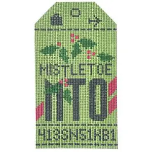 Mistletoe (MTO) Retro Travel Tag- 3" x 5"- 18 Mesh