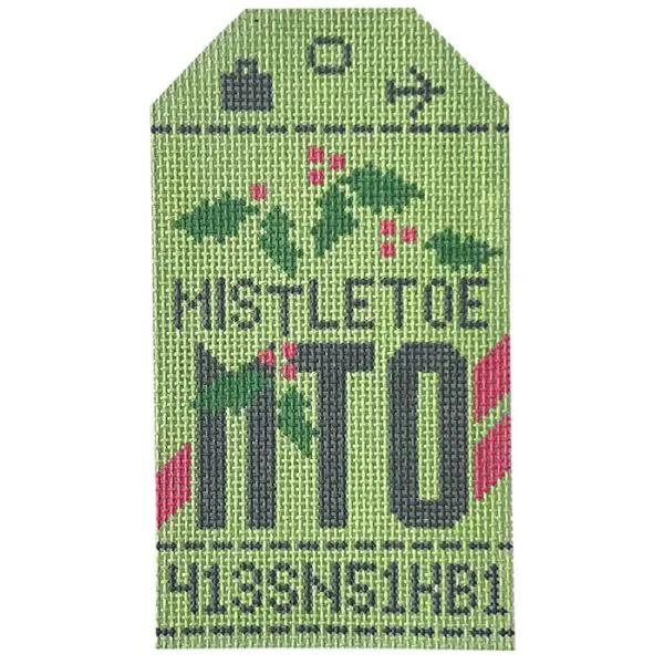 Mistletoe (MTO) Retro Travel Tag- 3" x 5"- 18 Mesh