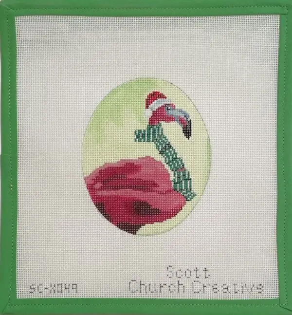 Bradley the Flamingo-4" x 5" Oval 18 mesh - Image 2