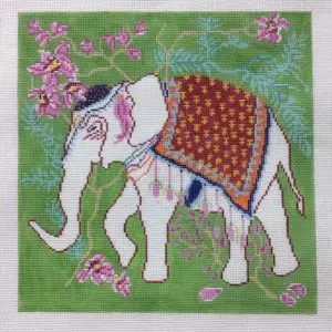 Vintage Florals Elephant- 11 1/2" x 11 1/2"- 13 Mesh