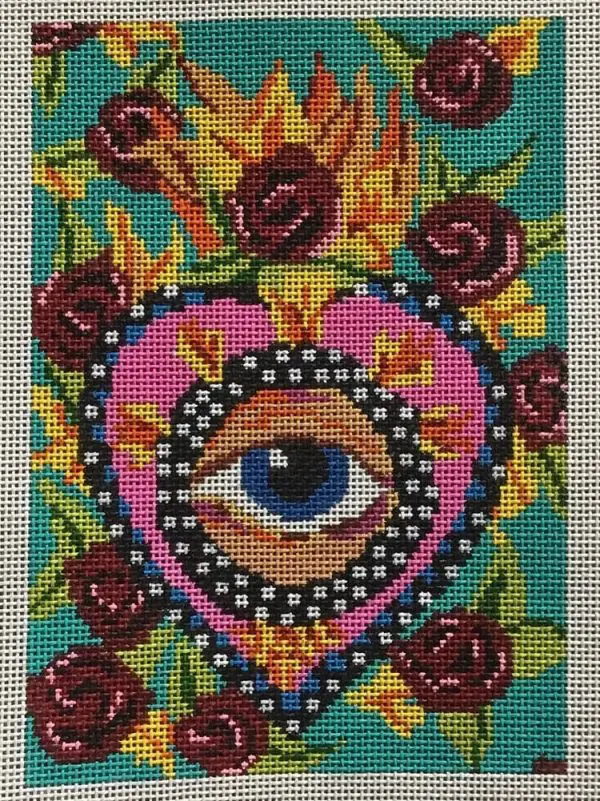Sacred Heart Eye- 4 1/2" x 6 1/2" 18 Mesh