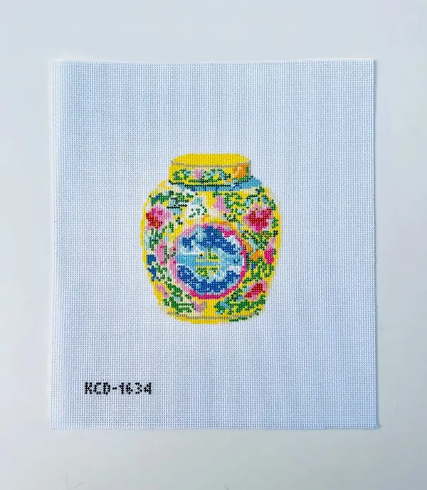 Haute Chinoiserie Yellow Canvas 3 1/2" X 4 1/4" 18 Mesh