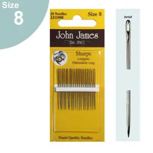 John James Needles-Sharps-Size 8 20/Pkg