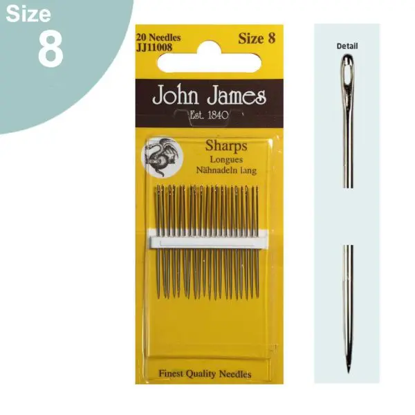 John James Needles-Sharps-Size 8 20/Pkg