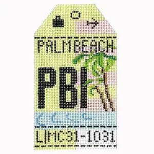 Palm Beach (PBI) Retro Travel Tag- 3" x 5"- 18 Mesh
