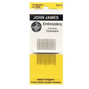 John James Needles- Embroidery Hand Needles-Size 8 16/Pkg