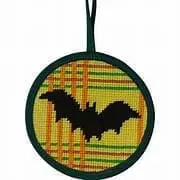 Bat on Plaid Ornament -Stitch-Ups