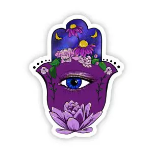 Abstract Hamsa Eye Sticker-Purple & Blue