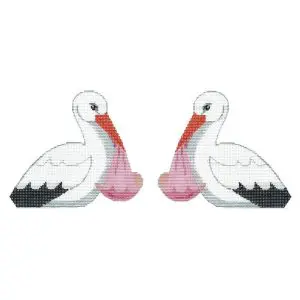 It's a Girl Stork-5" x 4.25" - 18 Mesh