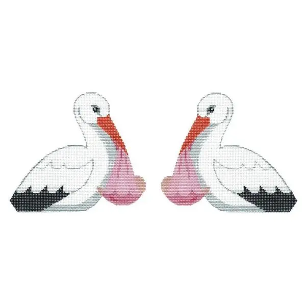 It's a Girl Stork-5" x 4.25" - 18 Mesh