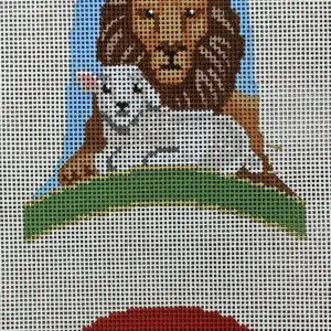 Dimensional Bell  Lion and Lamb-3.5 " x 4" 18 Mesh