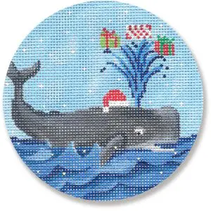 Whale w/presents-4" Round-18 Mesh