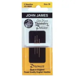 John James Needles-Gold Tapestry Petites-Size 28- 3 Pack