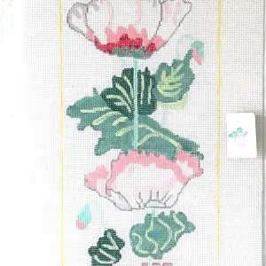 Chinese Poppies Bellpull- 6" x 45" - 13 Mesh
