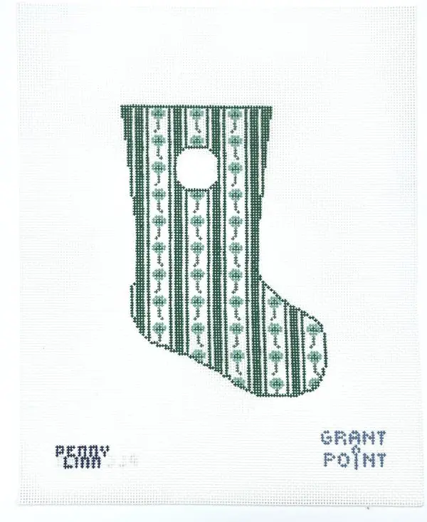 Mini Stocking Floral-Green-4" x 6"-18 Mesh