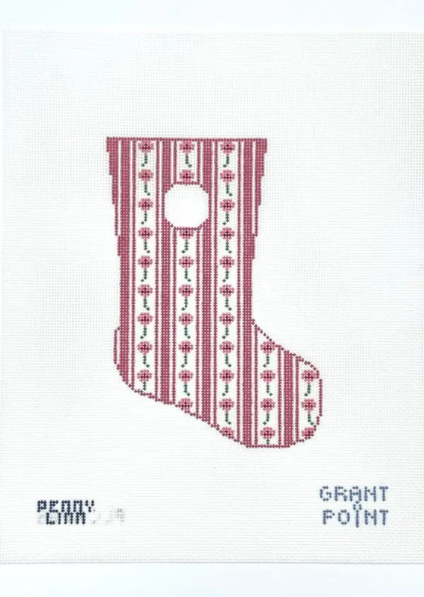 Mini Stocking Floral-Pink-4" x 6"-18 Mesh