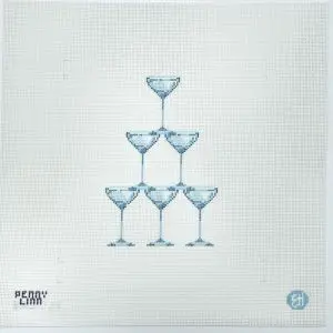 Something Blue Cocktails (without writing)-7" x 7" Square- 18 Mesh