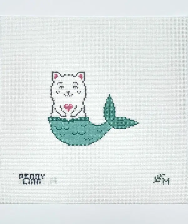 Merkitty (Mermaid Cat)-3 7/8" x 3 1/8"- 18 Mesh