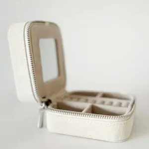 Self-Finishing - 4" Square Jewelry Box - Linen