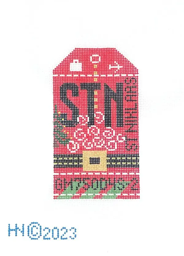 Sint Niklaas (STN) Retro Travel Tag-3" x 5"- 18 Mesh