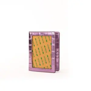 Self-Finishing Passport Cover - Metallic Mauve Crocodile