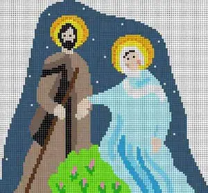 Mary & Joseph Nativity - 7.5 x 8.5" - 13 Mesh