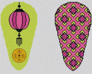 Chinese Pink & Green Scissor Case - 18 mesh