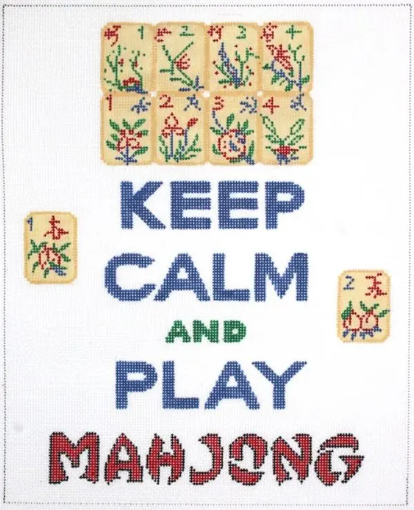 Keep Calm & Play Mahjong Sign - 8.5" x 10.5"- 18 Mesh