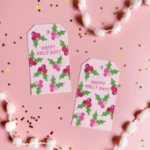 Happy Holly Days Holiday Gift Tags