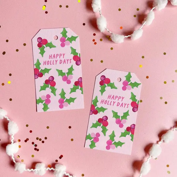 Happy Holly Days Holiday Gift Tags