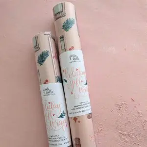 Pink Christmas Wrapping Paper, Rose Wine Christmas Gift Wrap