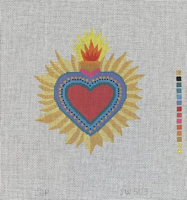 Sacred Heart 5" x 6" -  18 Mesh