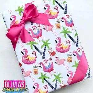 Tropical Flamingo Christmas Wrapping Paper