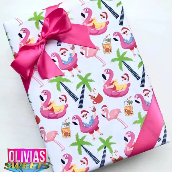 Tropical Flamingo Christmas Wrapping Paper