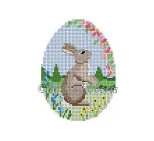 Rabbit in Flowers -18 Mesh 4"