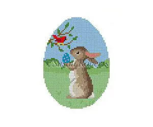 Rabbit with Cardinal- 18 Mesh 4"