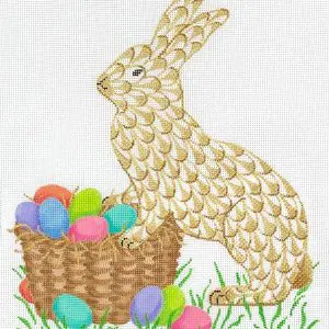 Golden Fishnet Easter Bunny - 18 Mesh