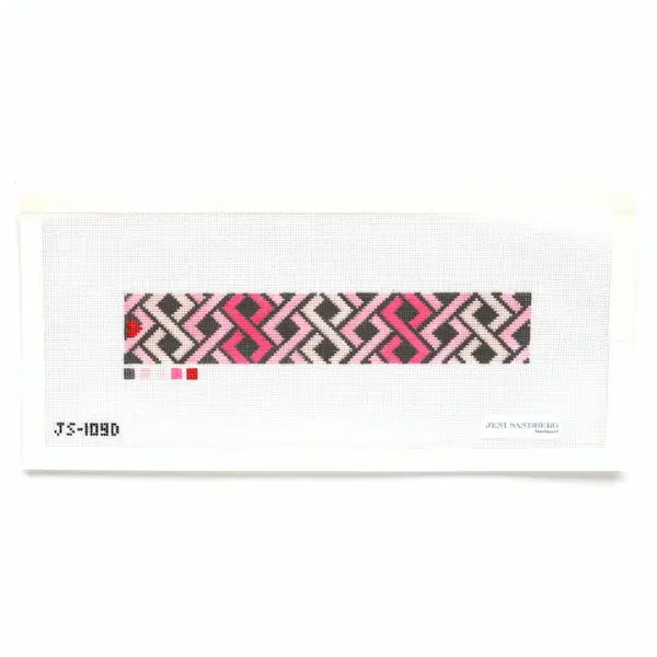 Hicks Braid Pink and Brown Key Fob - 18 M