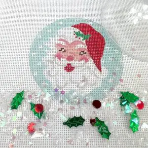 Christmas 3" Round with Clear Dome - Jolly Santa Face