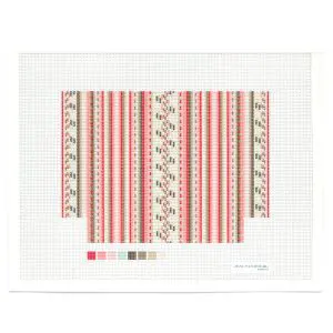 French Stripe Gusset Zipper Bag - Small Pink - 13 Mesh