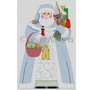Nautical Santa Tree Topper - 9" - 18 mesh