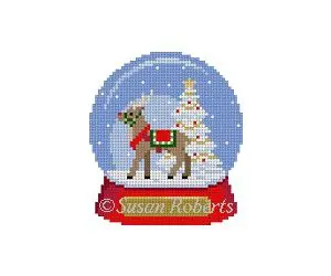 Reindeer Snowglobe- 3" x 3 1/4"- 18 Mesh